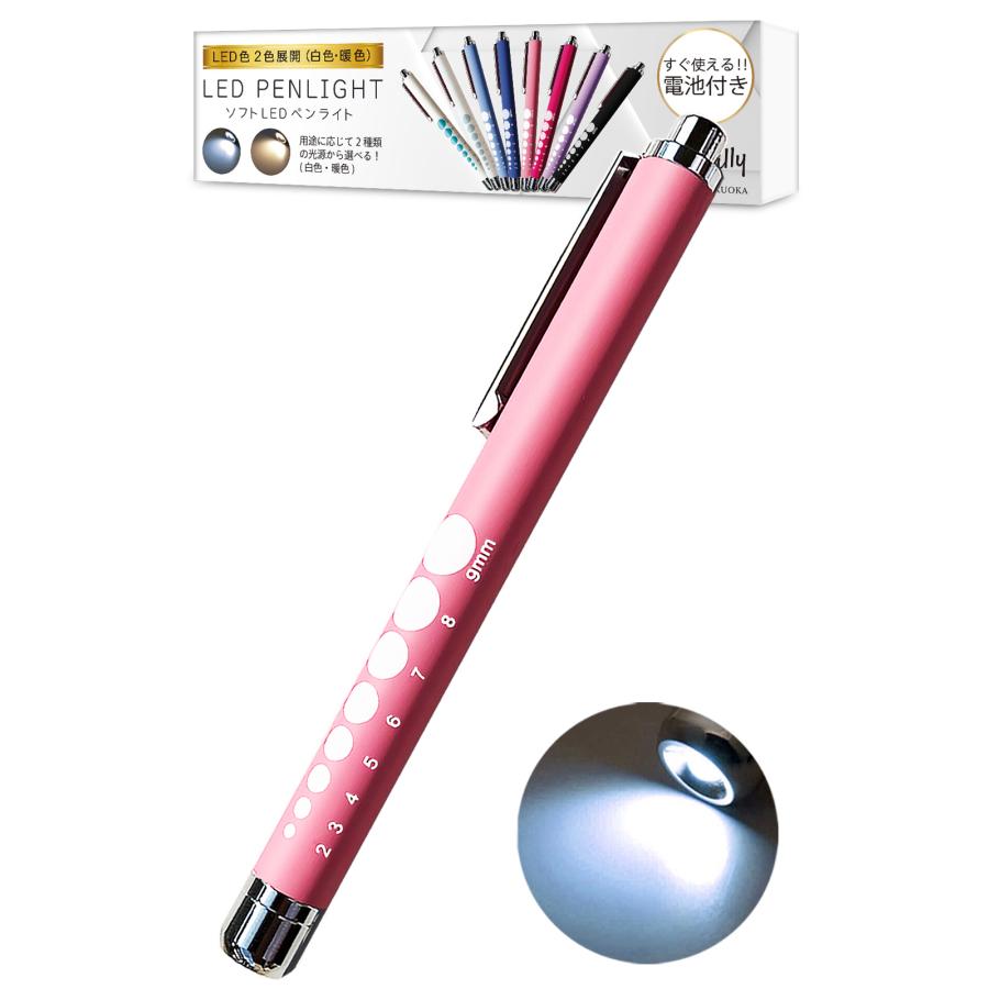ペンライト 医療用 看護師 ソフトLED 光源(白色,電球色) ノック式 電池