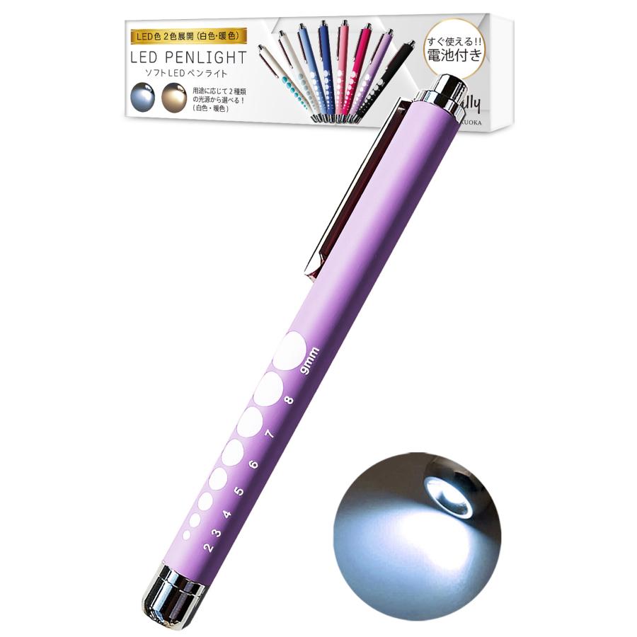 ペンライト 医療用 看護師 ソフトLED 光源(白色,電球色) ノック式 電池