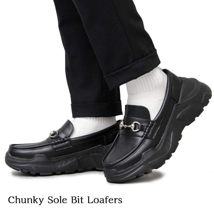 ダッドローファー メンズ ビット シューズ 厚底 Puレザー 合皮 Glbt 1 Rakugaki 通販 Yahoo ショッピング