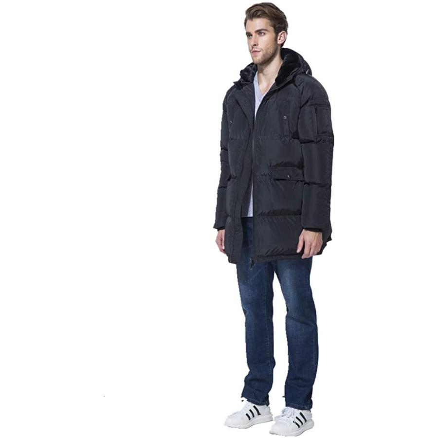 正規激安 キウ Qiyuダウンコート ダウンジャケット メンズ アウター 防寒着 ミディアム丈 大きいサイズ S ブラック 半額品 Demo Tegalsari Ubud Com
