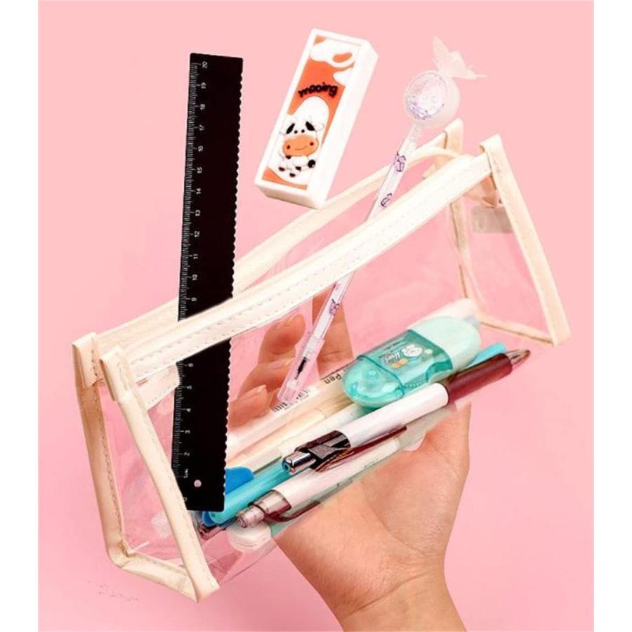 30 Off ペンケース 大容量 文具ケース 筆箱 透明 おしゃれ ペンホルダー 防水 ペンポー チ 軽量 筆入れ 化粧品入れ 文房具 高校生 子供 大人 シンプル