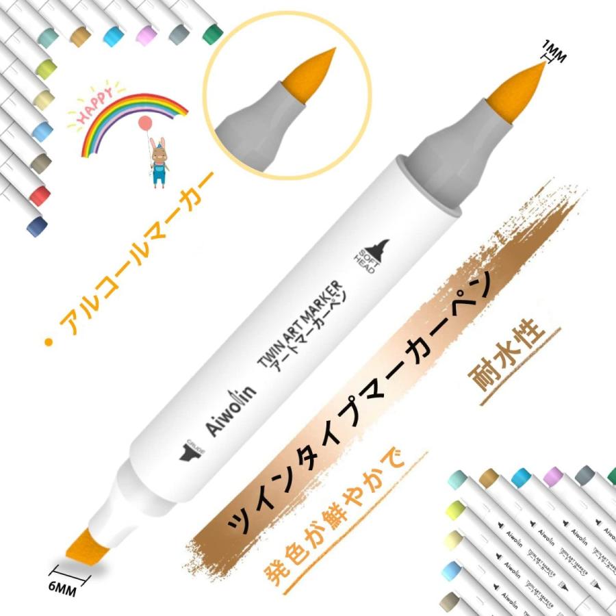 マーカーペン 薄色 色90本イラストマーカー アルコールマーカー 筆 太字 ブレンダーペン付き 大人 子供 色塗り 画材 カード 商舗 塗る絵 Diy