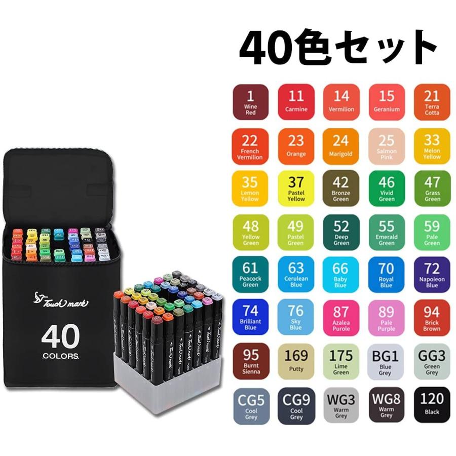 全品最安値に挑戦 マーカーペン 40色 油性ペン セット サインペン マーカー カラーペン イラスト 油性マジック マーカーペンセット 40色セット