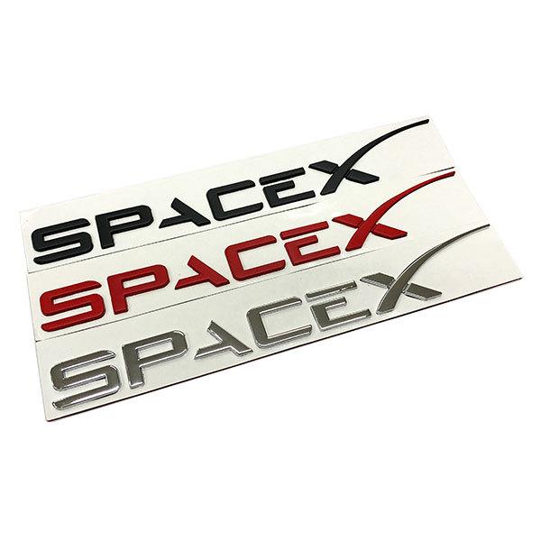 Space X プレート スペースX エンブレム ステッカー カスタム ラベル ドレスアップ テスラ 車 モデル3 カー用品 ポイント消化 送料無料｜rakugogo