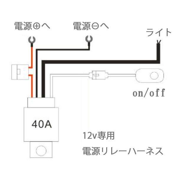 LED 作業灯 12V電源専用 スイッチコード 車 リレーハーネス 送料無料｜rakugogo｜02