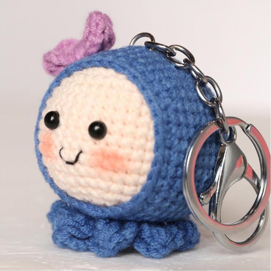 手編み キーホルダー ストラップ キーリング ぬいぐるみ 手作り動物 