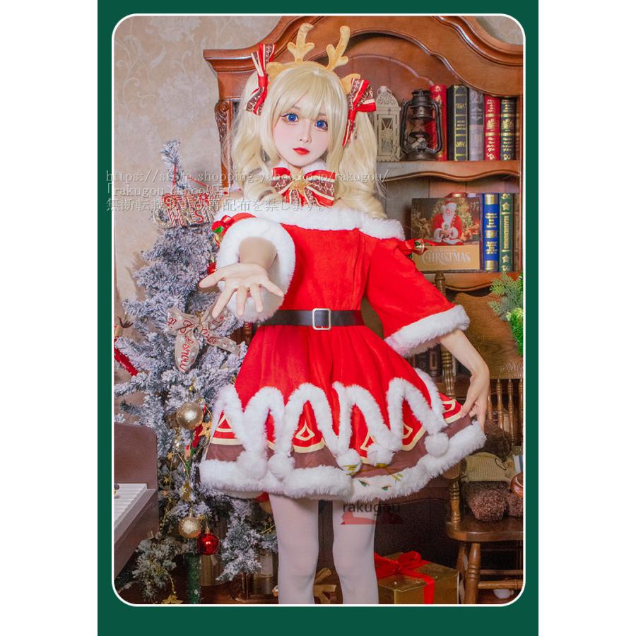 人気カラー再販 二月鏡 原神 コスプレ バーバラ コスプレ衣装 サンタコスプレ Barbara コスチューム クリスマス 文化祭 変装 仮装 ウィッグ別売 eryjcos41