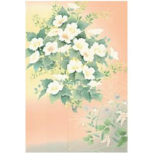 正絹 手描友禅附下 芙蓉花秋草文の画像