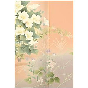 正絹 手描友禅附下 芙蓉花秋草文の画像