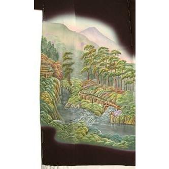 正絹 蝋彩染黒留袖 富士の里 憲山 作 結婚式 卒業式 フォーマル 和装 着物の画像
