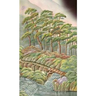 正絹 蝋彩染黒留袖 富士の里 憲山 作 結婚式 卒業式 フォーマル 和装 着物の画像