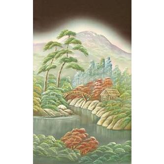 正絹 蝋彩染黒留袖 富士の里 憲山 作 結婚式 卒業式 フォーマル 和装 着物の画像