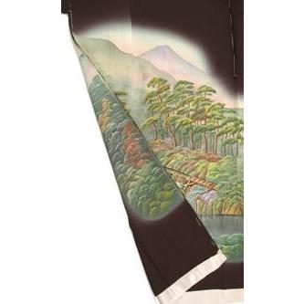 正絹 蝋彩染黒留袖 富士の里 憲山 作 結婚式 卒業式 フォーマル 和装 着物の画像