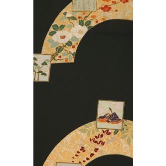正絹 友禅黒留袖 百人一首地紙文 結婚式 卒業式 フォーマル 和装 正絹 友禅黒留袖 百人一首地紙文 結婚式 卒業式 フォーマル 和装
