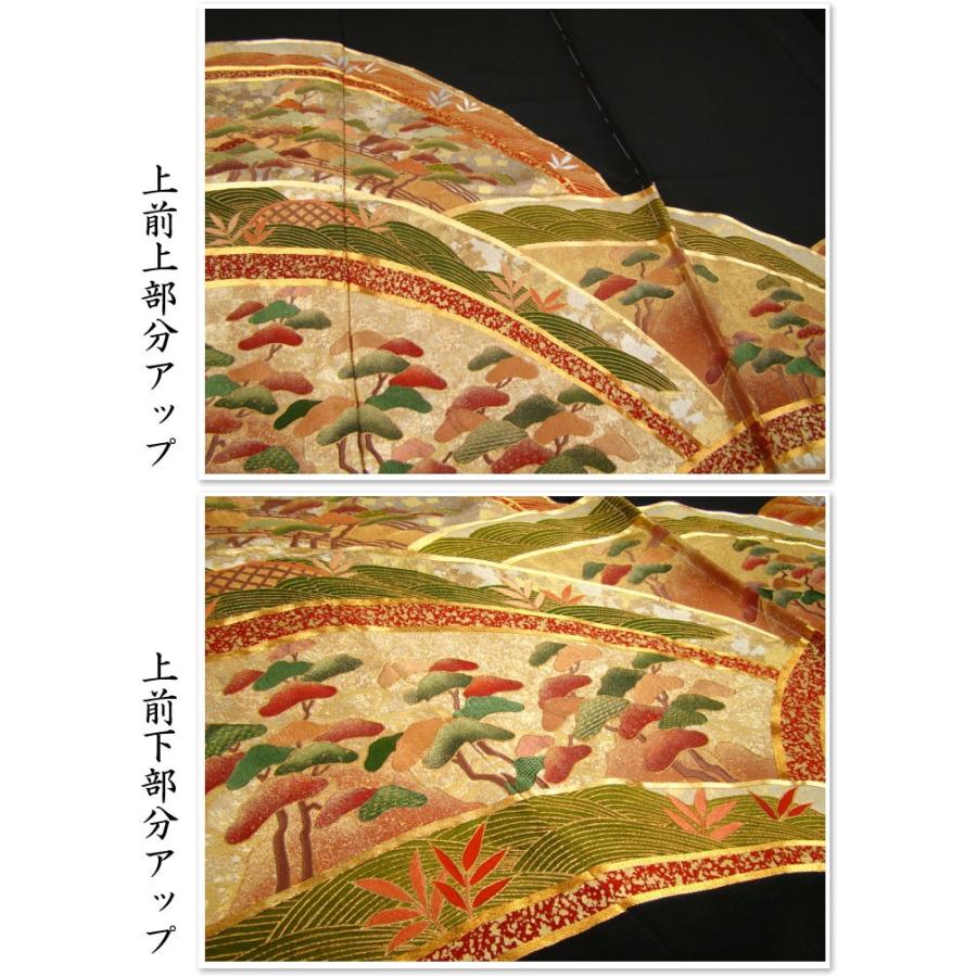 正絹 刺繍黒留袖 松波 結婚式 卒業式 フォーマル 和装 着物 : 楽市  