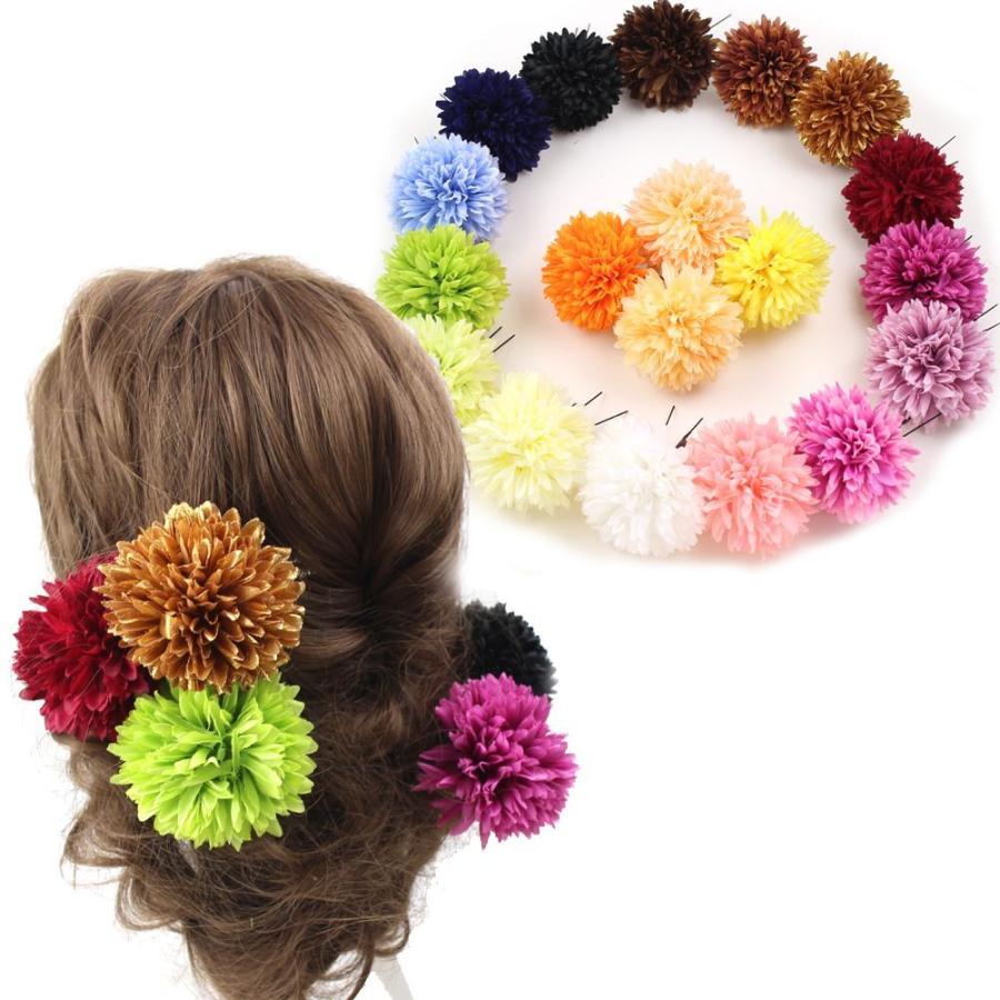 成人式 結婚式 浴衣 和装 ピンポンマム 髪飾り L Uピン ヘアアクセサリー ヘッドドレス 楽市きもの館 通販 Yahoo ショッピング