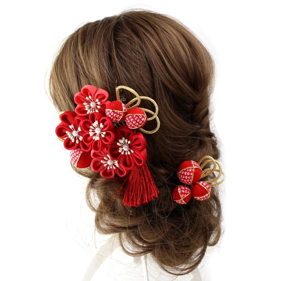 髪飾り 浴衣 成人式 結婚式 和装 つまみ細工髪飾り 梅 リボン 赤 房飾り 振袖用 袴 卒業式 ヘアアクセサリー ヘッドドレス 楽市きもの館 通販 Yahoo ショッピング