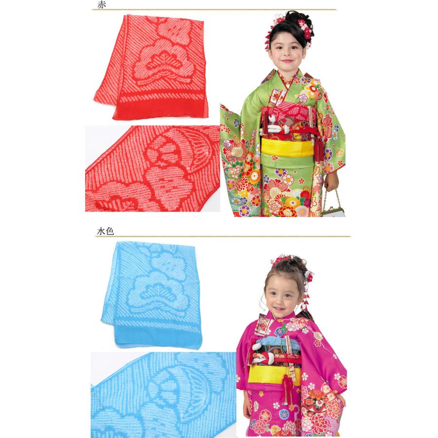 R・K 子供 絞り 帯揚げ 七五三 3歳 7歳 こども kids 赤 ピンク 緑