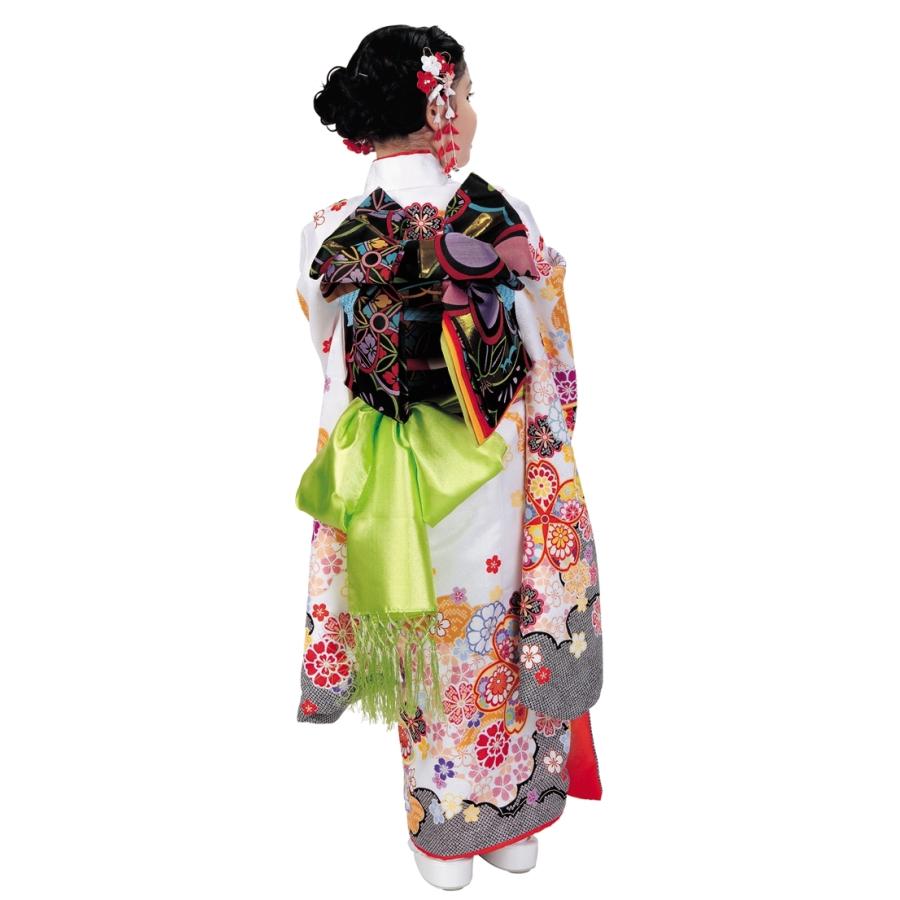 R・K 7歳きもの(四つ身)セット 桜 白 対応身長120cm 七五三 3歳