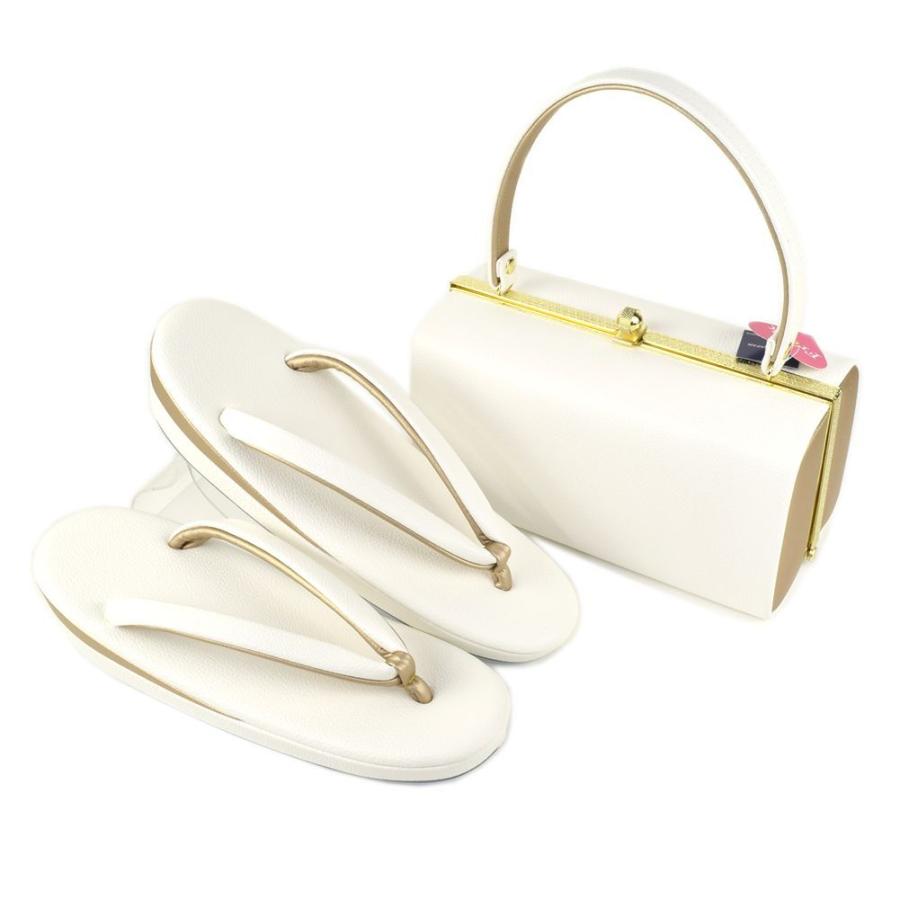 草履バッグセット 無地 フリーサイズ 白金 結婚式 卒業式 入学式  