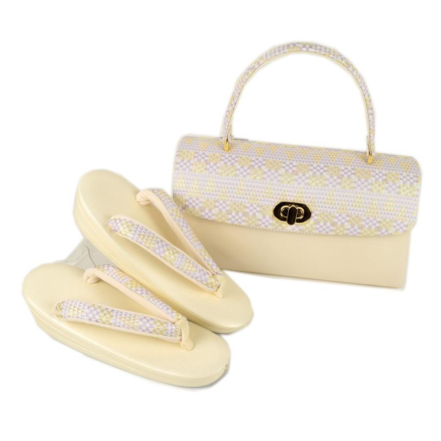 草履バッグセット ローブデコルテ 鱗 市松 4型 パープル/ゴールド 結婚式 卒業式 入学式 フォーマル