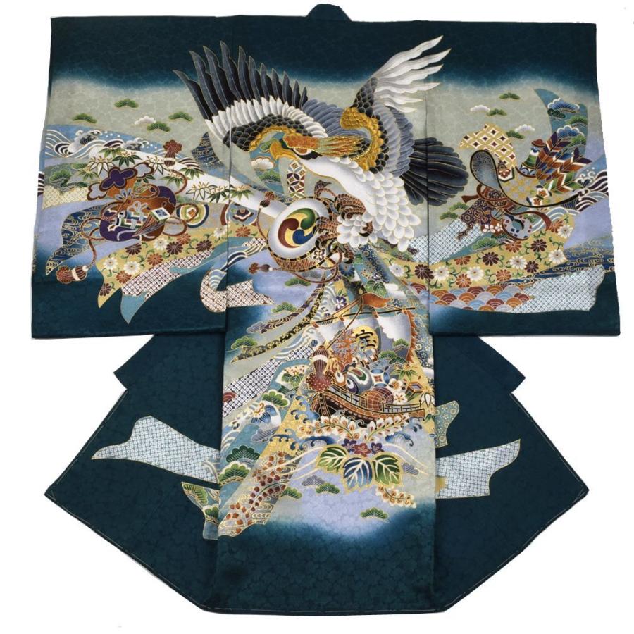 内祝い お宮参り 着物 男の子 正絹のしめ 初着 緑 鷹に陣太鼓 正規店仕入れの Zoetalentsolutions Com