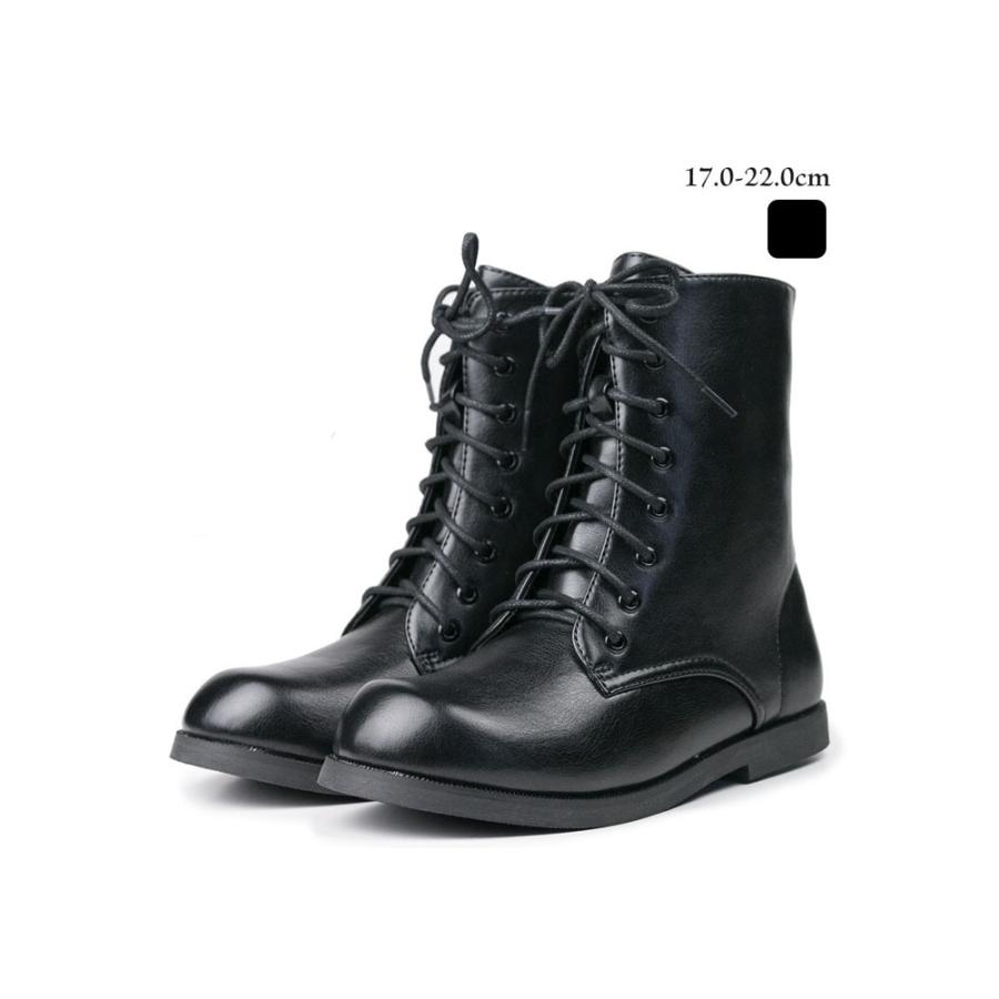 袴 ブーツ 子供 キッズ 黒 17.0-22.0cm 編み上げ 七五三 3歳 7歳