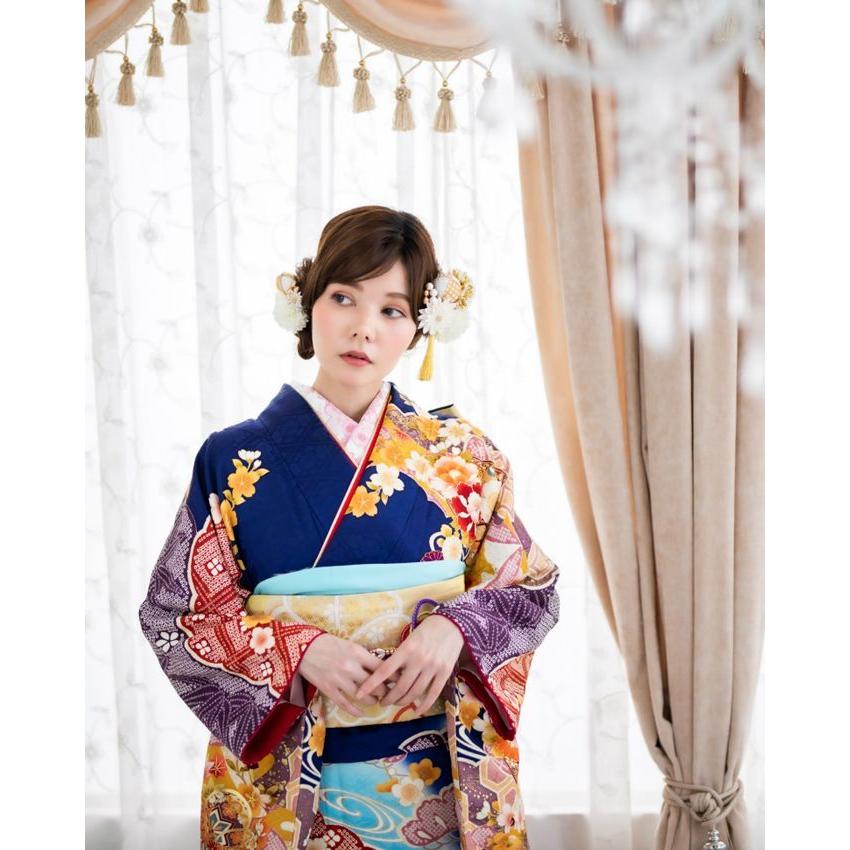 髪飾り 成人式 結婚式 和装 Arenca つまみ細工 百花八重菊 赤 黒 白 15