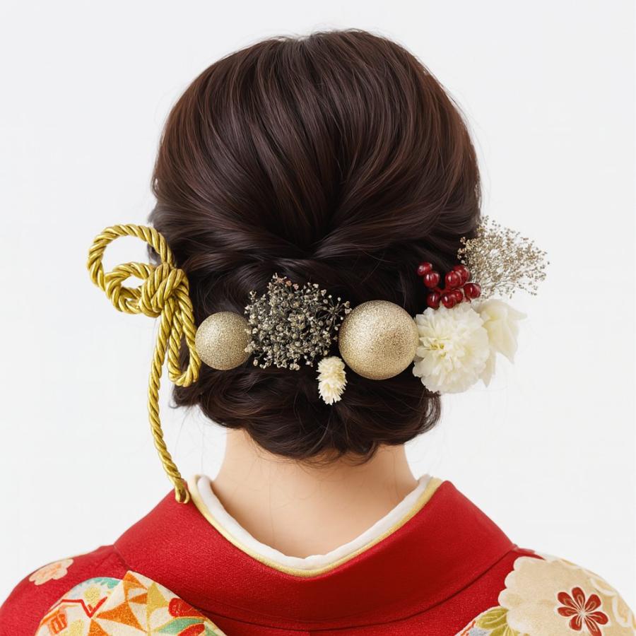 髪飾り 成人式 結婚式 和装 組紐 手毬 10点セット ヘアアクセサリー ヘッドドレス かすみ草 楽市きもの館 通販 Yahoo ショッピング