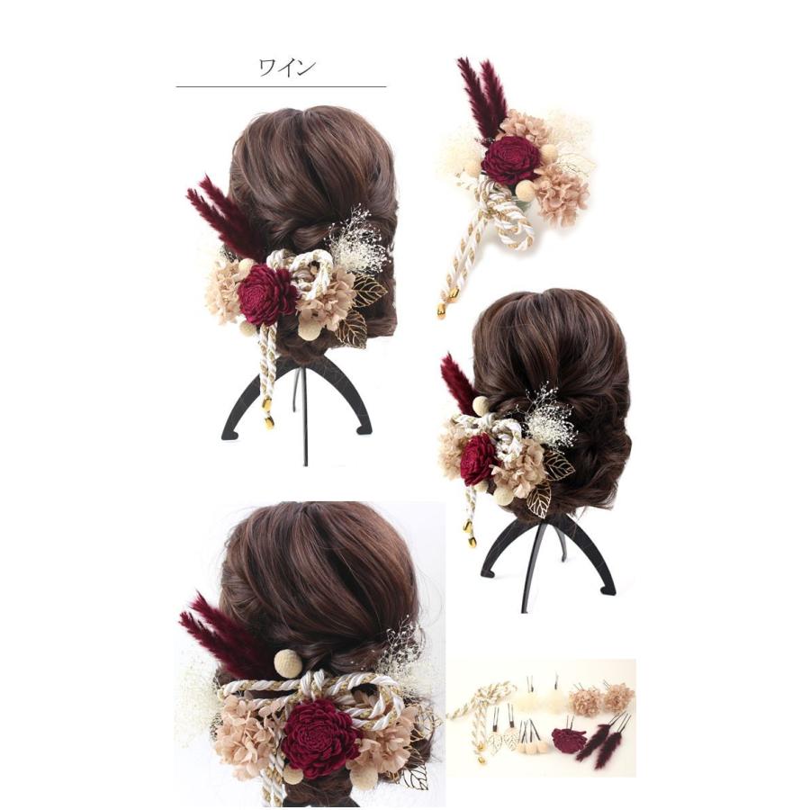 【人気】かすみ草髪飾り(プリザーブドフラワー＆ドライフラワー)set♥️再販 髪飾り 成人式 結婚式 和装 プリザーブドフラワー 13点セット ヘア