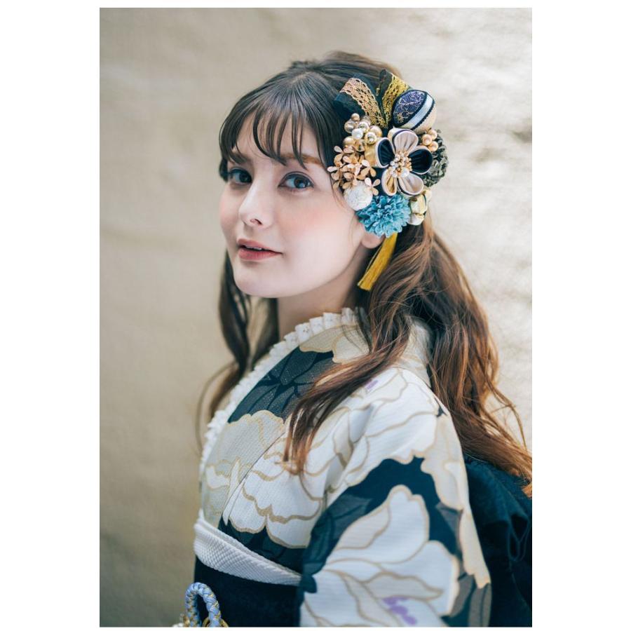 髪飾り 成人式 結婚式 和装 Arenca つまみ細工 ゴールド 髪飾り 成人式 結婚式 和装 Arenca つまみ細工 ゴールド