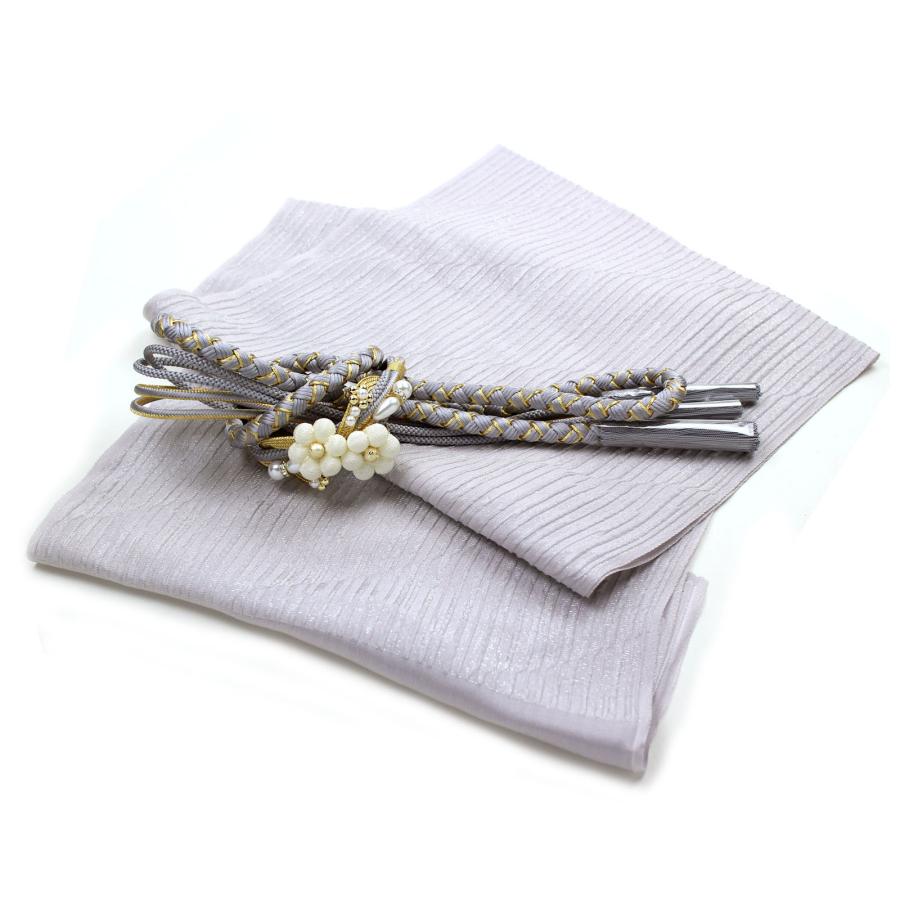 振袖用 帯締め帯揚げセット ライトグレー 帯締め 帯揚げ 帯締 帯揚 総