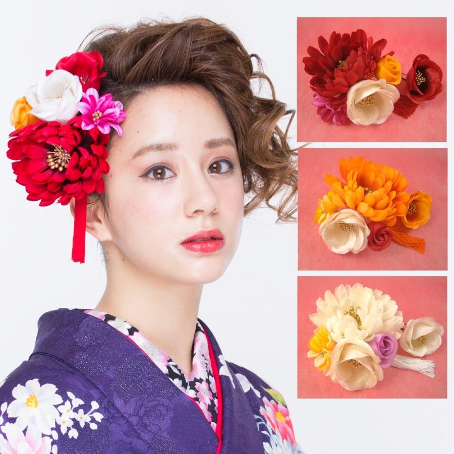 髪飾り 成人式 結婚式 和装 菊にローズ ヘアアクセサリー ヘッドドレス 楽市きもの館 通販 Yahoo ショッピング