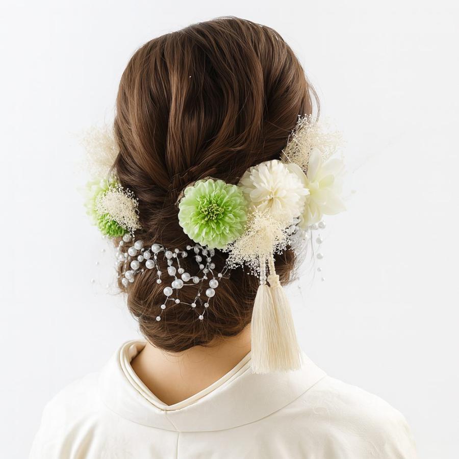 髪飾り 成人式 結婚式 和装 マム かすみ草 13点セット ヘアアクセサリー ヘッドドレス 楽市きもの館 通販 Yahoo ショッピング