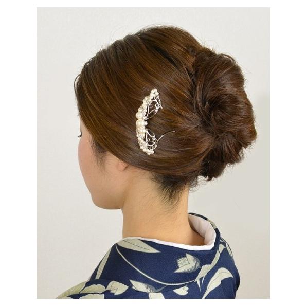 髪飾り 黒留袖 結婚式 成人式 振袖 和装 パールにチェーン簪 かんざし ゴールド シルバー 袴 卒業式 着物 入学式 ヘアアクセサリー ウェディング 楽市きもの館 通販 Yahoo ショッピング