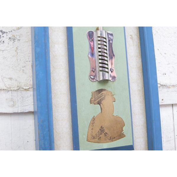 アンティーク・温度計付柱時計・可動品・ゼンマイ時計・掛時計・全長