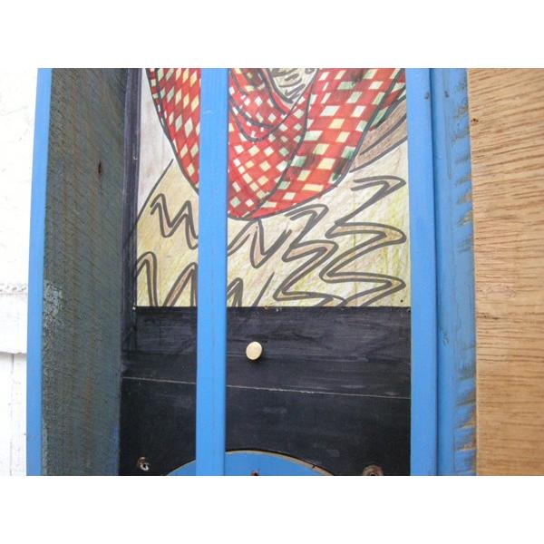 アンティーク・温度計付柱時計・可動品・ゼンマイ時計・掛時計・全長