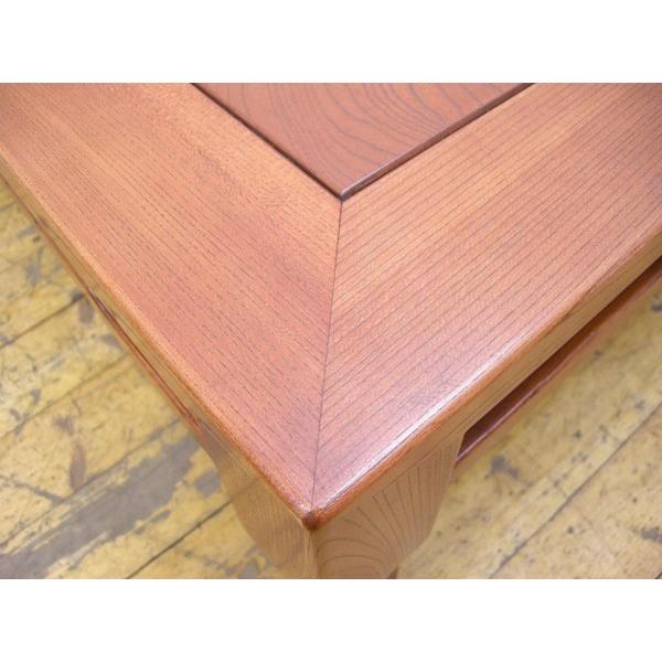 総欅座卓テーブル・豪華ケヤキ・W121cm・中古品・135583 総欅座卓テーブル・豪華ケヤキ・W121cm・中古品・135583