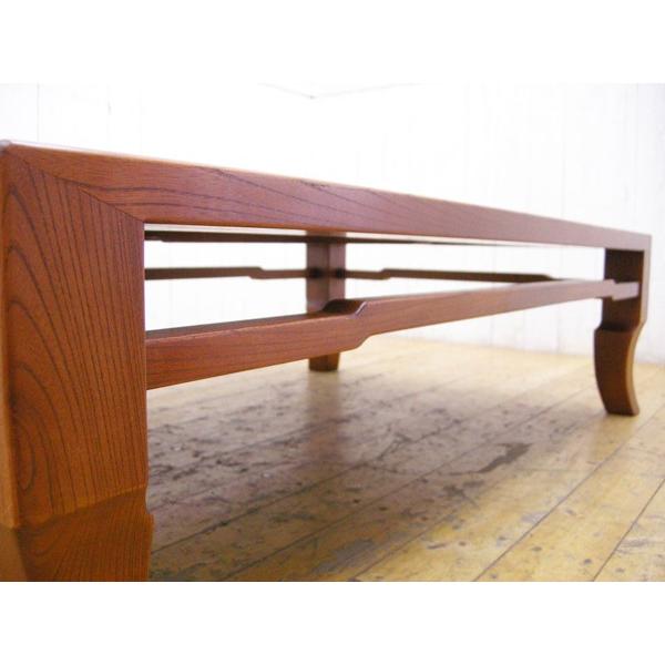 総欅座卓テーブル・豪華ケヤキ・W121cm・中古品・135583 総欅座卓テーブル・豪華ケヤキ・W121cm・中古品・135583