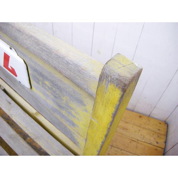 森永アイスクリーム広告付きベンチ 送料別途見積もり商品・ホーロー看板付き・木製ベンチ・森永