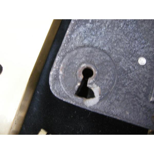 HMC・真鍮製ドアノブ・鍵付き・ノブ直径5.5cm・昭和レトロ