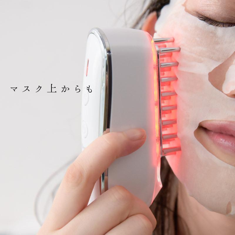 電動頭皮ブラシ コードレス EMS RF温感 赤色LED 高速タッピング ブラシ