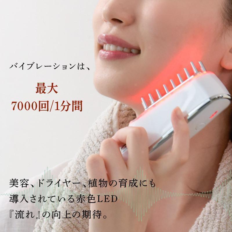 電動頭皮ブラシ コードレス EMS RF温感 赤色LED 高速タッピング ブラシ