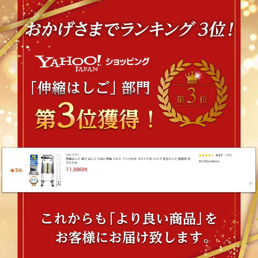 伸縮はしご 梯子 はしご 3.8m 伸縮 アルミ フック付き スライド式 ハシゴ 安全ロック 屋根用 折りたたみ_2