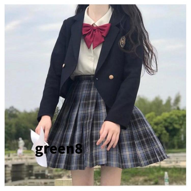 女子高生 制服 5点セット ブレザー スカート チェック柄 長袖シャツ JK