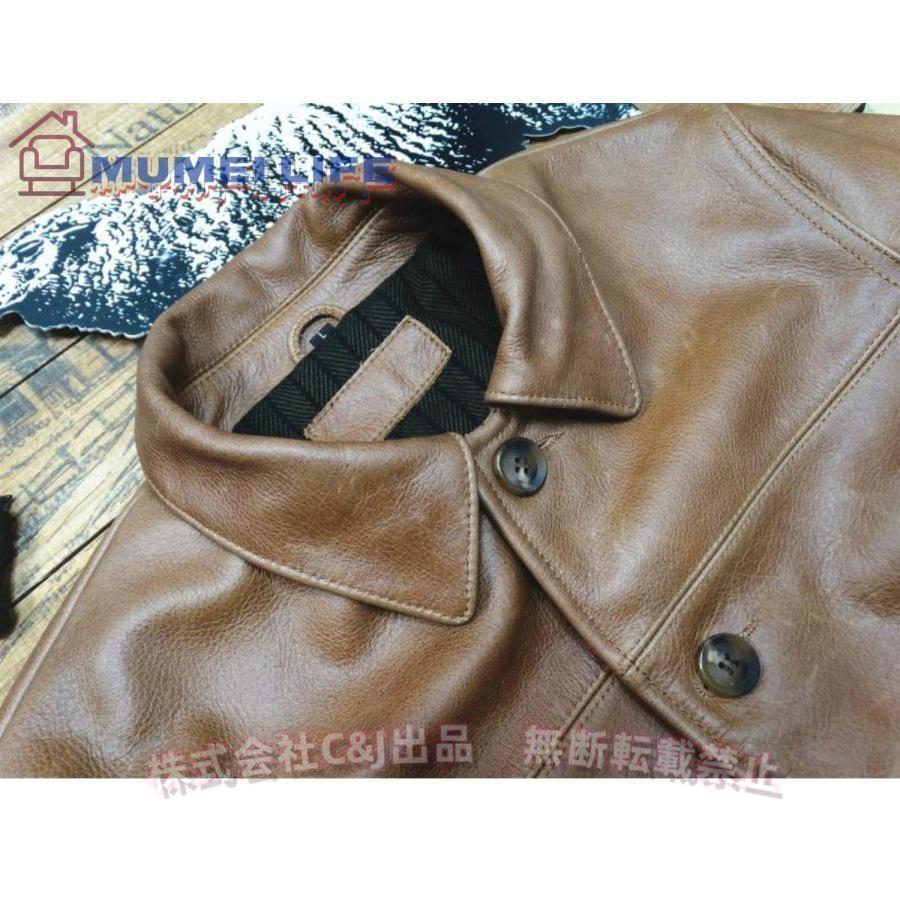 高品質 カウハイド 復刻50's カーコート レザージャケット ナチュラル