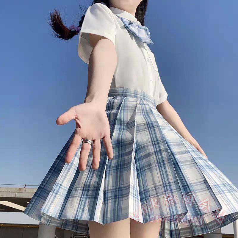 学生服 3点セット 女子制服 半袖ブラウス 白 KNK(株) スクールシャツ 
