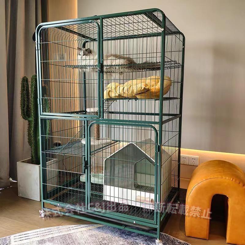 猫用ケージ 大型 多頭飼い 組立簡単 折り畳み式 掃除しやすいネコ用