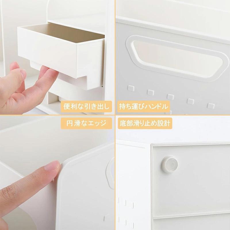 デスク周りの小物をまとめて収納できる多機能ブックスタンド 卓上収納