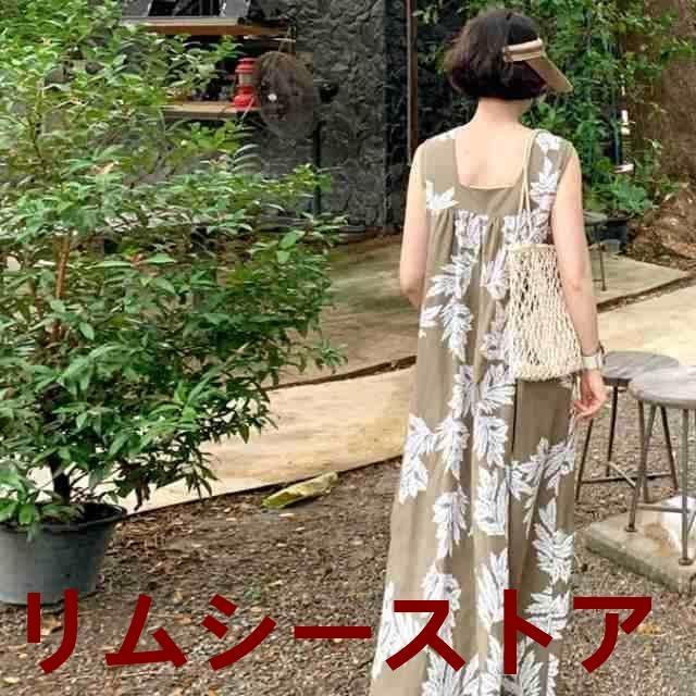 サマードレス 多用途ドレス ムームー ルーズ ノースリーブ ハワイアン